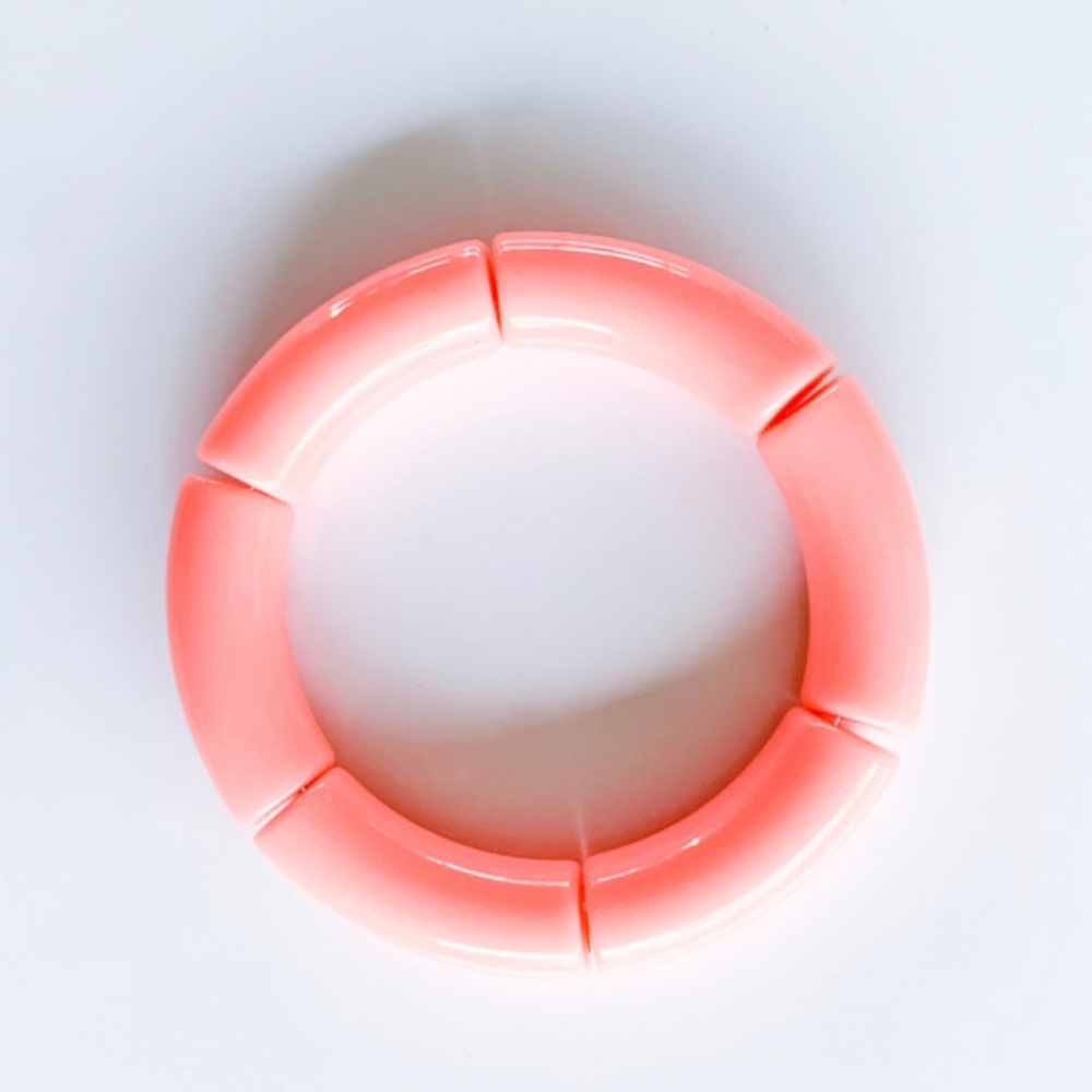Acrylic Waterproof Stretch Tube Bracelet - Peach